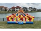 Circus toddler bounce house rental in Houston with obstacle course and slide, ideal for Sugar Land parties.