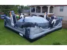King of the Moon Walk Space Adventure inflatable rental in Austin with adjustable air control, ideal for Cedar Park birthday