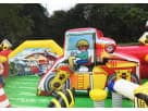 Construction-themed toddler obstacle course rental in Austin with climb, slide, and weave features, ideal for Georgetown birthday