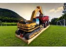 Construction Zone Obstacle Course rental in Dallas with excavator design, accommodates 4 kids at once—ideal for Lewisville