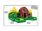 29-foot farm-themed corn maze obstacle course rental in Austin, ideal for Cedar Park fall festivals with barn and character