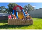Perfect for Lewisville birthday parties, this 18ft farm-themed water slide rental in Dallas features wet or dry play for ages 3