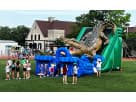 King Croc wet and dry slide rental in Houston with fast-moving lanes, ideal for backyard parties in The Woodlands.