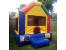 Funhouse Jumper bounce house rental in Dallas with bright primary colors, perfect for Garland backyard parties.