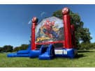 Perfect for Dallas birthday parties, this Spider-Man bounce house rental features a wet or dry slide combo that holds up to 6