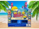 50ft Minions obstacle course water slide rental in Dallas perfect for Frisco birthday parties and events.