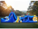 50ft Minions obstacle course water slide rental in Dallas—wet or dry inflatable ideal for Irving parties.