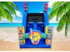 Minions obstacle course water slide rental in Houston with 50ft tropical design, ideal for Conroe parties.