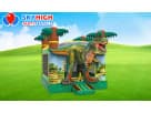 Dinosaur bounce house rental in Austin with realistic 3D T-Rex design, ideal for San Marcos birthday parties and backyards.