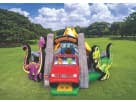 Perfect for toddler birthday parties in Austin, this dinosaur-themed obstacle course rental features a slide, ball pit