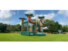 3D Dinosaur bounce house rental in Austin with climbing wall, holds 5-7 kids, ideal for Leander backyard parties.