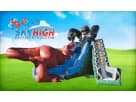 Perfect for Austin birthday parties, this dinosaur double slide rental features a 43-foot dry slide with climbing wall