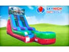 15ft dinosaur water slide rental in Austin with wet or dry functionality, perfect for Pflugerville parties.