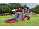 Perfect for Austin birthday parties, this Cars bounce house rental features dual slides and a basketball hoop for endless