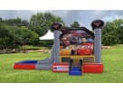 Cars EZ bounce house rental in Austin with wet and dry slide combo, ideal for Pflugerville birthday parties.
