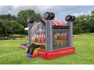 Cars EZ bounce house rental in Austin with climbing area and basketball hoop, ideal for San Marcos parties.