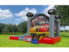 Cars-themed bounce house combo with dual slides rental in Austin—wet or dry option ideal for Cedar Park parties.