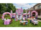 Disney Princess toddler bounce house rental in Houston with pink turrets, ideal for Conroe parties.
