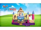 Disney Princess 5in1 bounce house with wet slide rental in Houston, ideal for birthday parties with up to 8 kids.