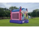 Disney Princess 2 bounce house rental in Dallas with pink and blue design, holds up to 6 kids, ideal for Lewisville birthday