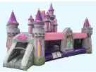 Toddler Disney Princess Castle obstacle course rental in Houston with interactive slide and tunnel, ideal for Cypress birthday