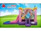 Disney Princesses bounce house rental in Austin with wet or dry slide, ideal for Georgetown birthday parties.