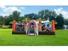Dora & Diego toddler obstacle course rental in Houston with dual slides—ideal for Conroe birthday parties.