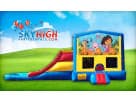 Perfect for Leander birthday parties, this Dora the Explorer bounce house rental in Austin features a wet or dry slide