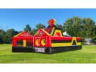 Firefighter-themed double rush obstacle course rental in Houston with dual racing lanes ideal for Kingwood birthday parties