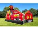 Fireman obstacle course rental in Houston with dual slides — ideal for Katy birthday parties.