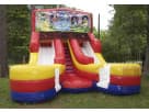 Perfect for Dallas birthday parties, this Disney Princess wet or dry double slide rental features dual lanes ideal for ages 3