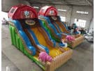 Farm-themed water slide rental in Dallas with 18ft dual slides, ideal for kids ages 3 and up at birthday parties in Grand Prairie.