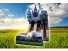 Medieval castle bounce house rental in Houston with dual slides — ideal for Conroe parties.