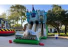 25ft Dual Lane Excalibur bounce house castle rental in Houston with dual slides, ideal for Katy events.