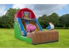 Farm-themed water slide rental in Dallas with wet or dry functionality, featuring bright barn design and animal characters