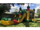 2-Lane Fiesta bounce house rental in Austin with dual water slides, ideal for Georgetown birthday parties.