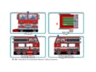 Red fire truck bounce house rental in Houston features multiple viewing angles and pre-installed blower for League City parties.