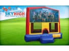 Perfect for Plano birthday parties, this 13x13 Fortnite bounce house rental in Dallas features a blue tunnel slide and vibrant