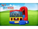 Perfect for Cedar Park parties, this Fortnite 4in1 combo bounce house rental in Austin features a wet or dry slide in bold red