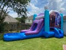 Frozen 2 bounce house rental in Dallas with wet or dry slide, ideal for Plano birthday parties.