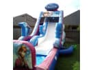 Tobogán acuático con piscina Frozen con doble tobogán en renta para fiestas en Austin — ideal para niños.