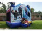 Frozen inflatable jumphouse rental in Houston features beloved Disney characters, ideal for Katy parties.