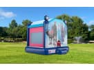 Frozen bounce house rental in Houston with Elsa and Anna characters, ideal for princess birthday parties in Katy.