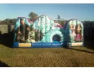 Frozen Toddler Town bounce house rental in Austin with dual slides, perfect for ages 2-6 parties in Pflugerville.