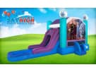 Frozen 2 bounce house with dual water slides available for rental in Houston, ideal for wet or dry backyard parties in Katy.