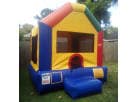 Perfect for Pflugerville birthday parties, this colorful Funhouse Jumper bounce house rental in Austin fits snugly in smaller