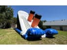 Titanic Adventure dual lane dry slide rental in Dallas with 33ft high slide, ideal for school events and large Garland parties.
