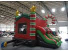 Christmas Gingerbread bounce house combo with slide available for rental in Austin—perfect for Georgetown holiday parties.