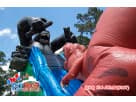 Renta de tobogán seco Kongo Crazy T-Rex en Houston, ideal para fiestas en Conroe con doble carril de 43 pies.