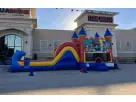 Halloween bounce house rental in Houston with slide, ideal for Kingwood parties and church festivals.